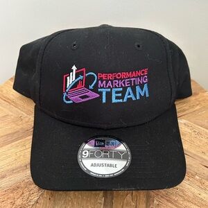 New Era Black 9FORTY Cap with Pink, Purple and Blue Embroidery